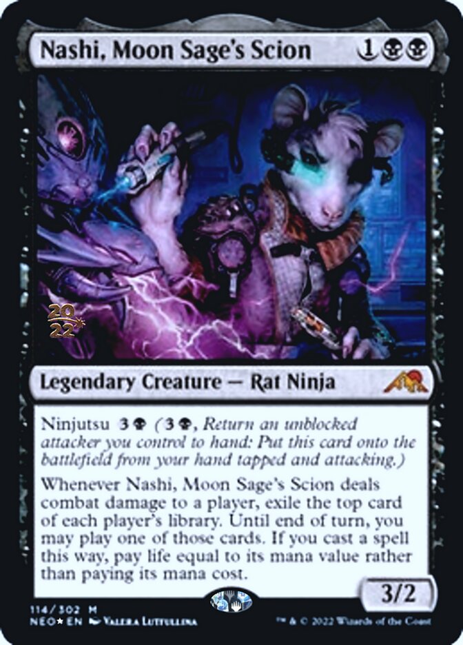 Nashi, Moon Sage's Scion [Kamigawa: Neon Dynasty Prerelease Promos] | Cards and Coasters CA