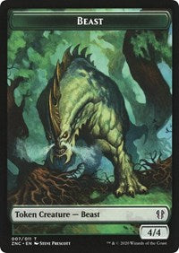 Beast // Saproling Double-sided Token [Commander: Zendikar Rising Tokens] | Cards and Coasters CA