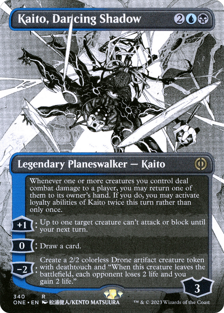 Kaito, Dancing Shadow (Borderless Manga) [Phyrexia: All Will Be One] | Cards and Coasters CA