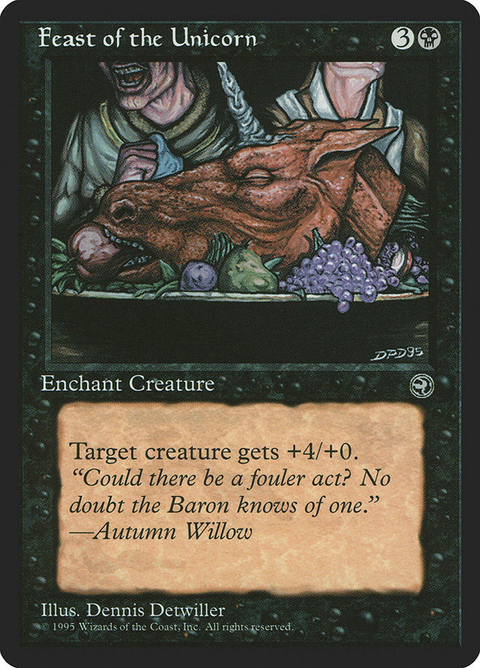 Feast of the Unicorn (Autumn Willow Flavor Text) [Homelands] | Cards and Coasters CA