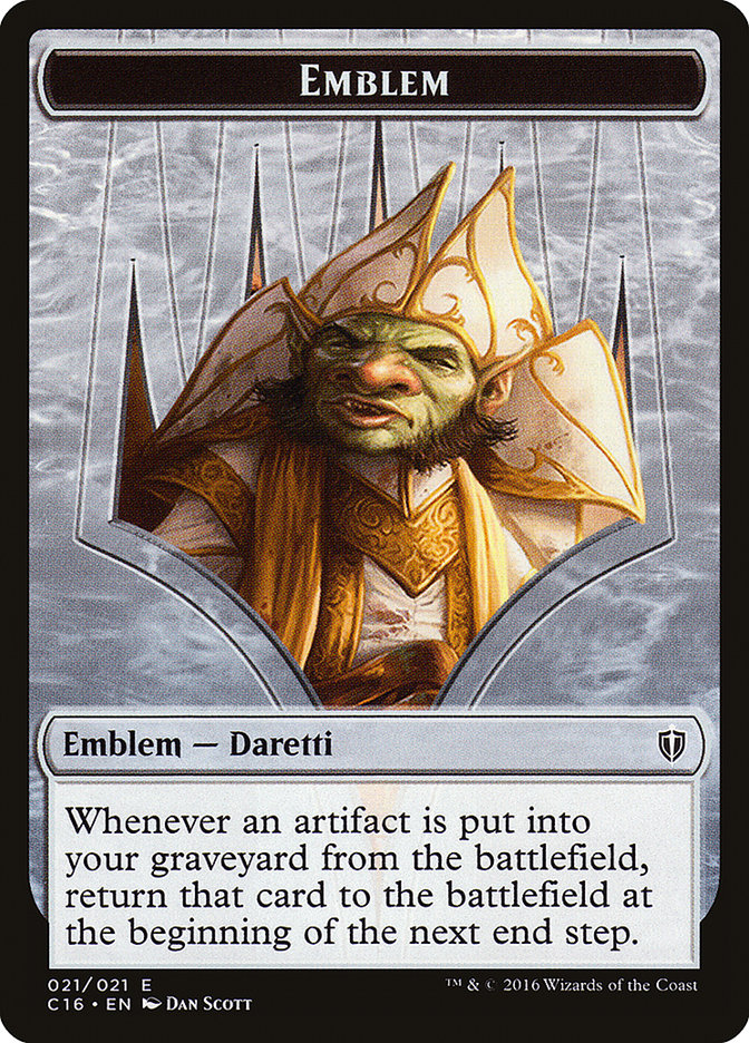 Daretti, Scrap Savant Emblem [Commander 2016 Tokens] | Cards and Coasters CA