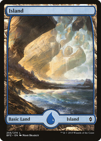 Island (255) - Full Art [Battle for Zendikar] | Cards and Coasters CA