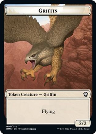 Zombie Knight // Griffin Double-sided Token [Dominaria United Commander Tokens] | Cards and Coasters CA