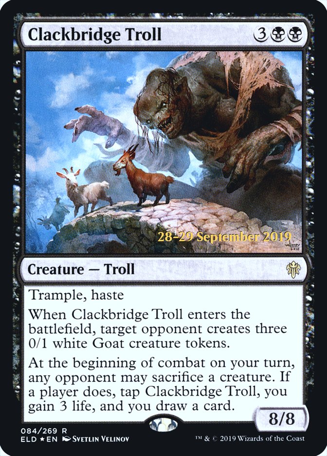 Clackbridge Troll  [Throne of Eldraine Prerelease Promos] | Cards and Coasters CA