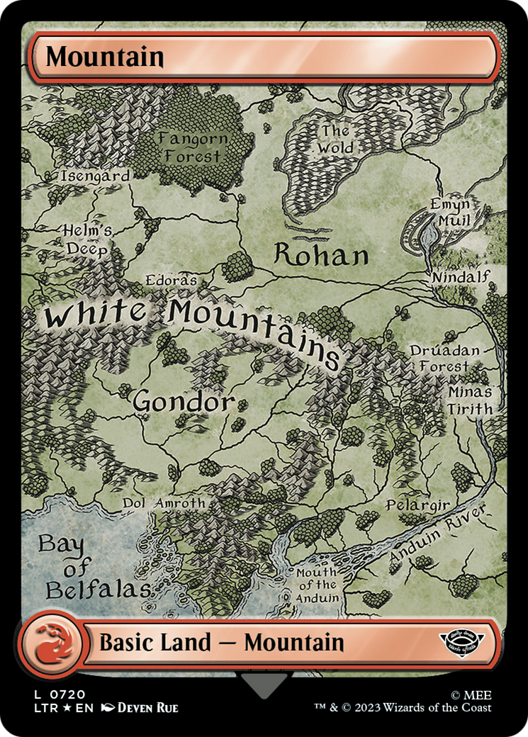 Mountain (720) (Surge Foil) [The Lord of the Rings: Tales of Middle-Earth] | Cards and Coasters CA