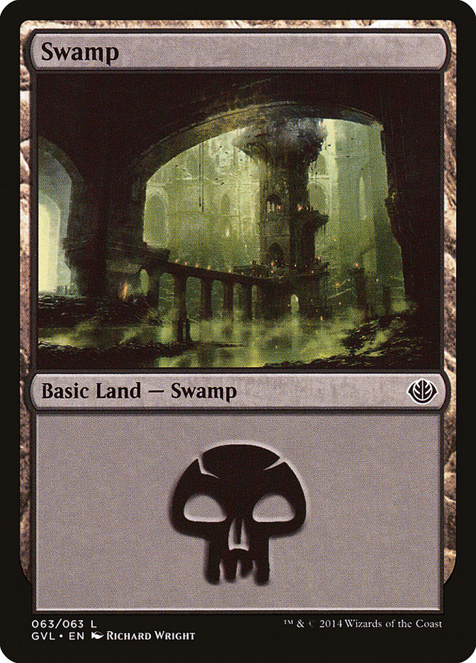 Swamp (63) (Garruk vs. Liliana) [Duel Decks Anthology] | Cards and Coasters CA