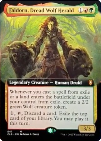 Faldorn, Dread Wolf Herald (Extended Art) [Commander Legends: Battle for Baldur's Gate] | Cards and Coasters CA