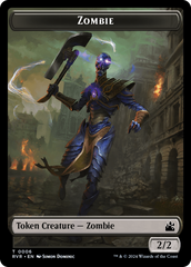 Elf Knight // Zombie Double-Sided Token [Ravnica Remastered Tokens] | Cards and Coasters CA