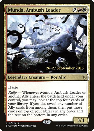 Munda, Ambush Leader [Battle for Zendikar Promos] | Cards and Coasters CA