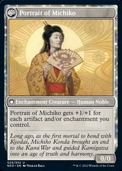 Michiko's Reign of Truth // Portrait of Michiko [Kamigawa: Neon Dynasty] | Cards and Coasters CA