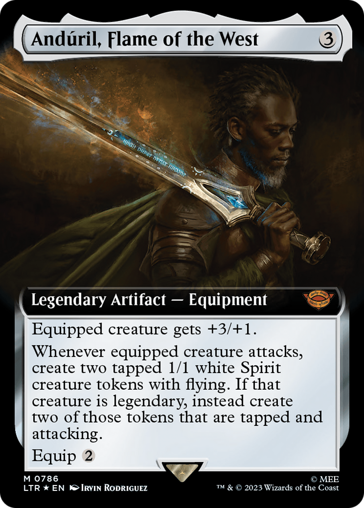 Anduril, Flame of the West (Extended Art) (Surge Foil) [The Lord of the Rings: Tales of Middle-Earth] | Cards and Coasters CA