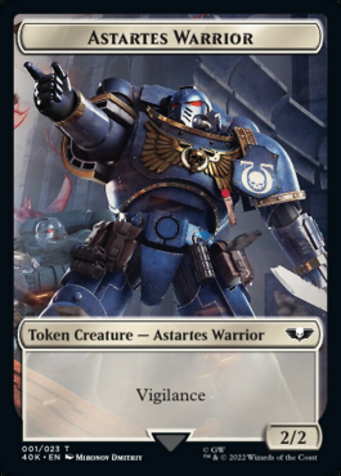 Astartes Warrior // Clue Double-sided Token (Surge Foil) [Universes Beyond: Warhammer 40,000 Tokens] | Cards and Coasters CA