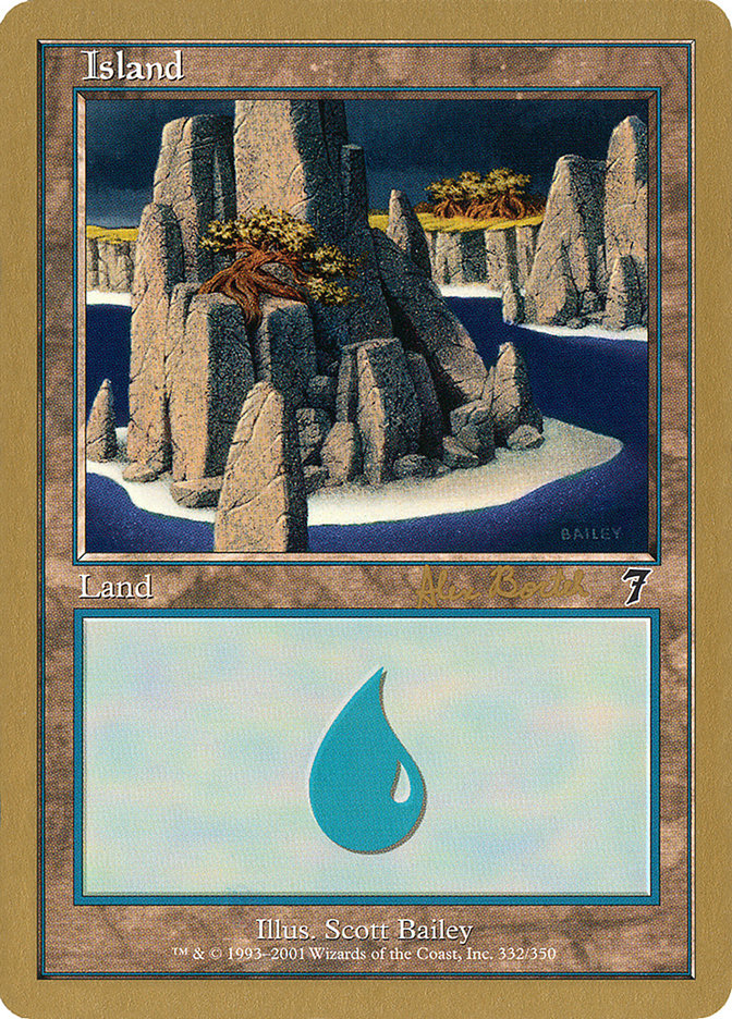 Island (ab332) (Alex Borteh) [World Championship Decks 2001] | Cards and Coasters CA