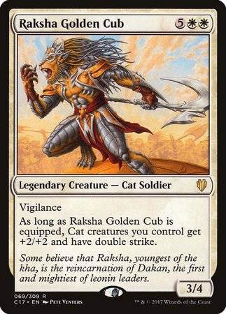 Raksha Golden Cub [Commander 2017] | Cards and Coasters CA