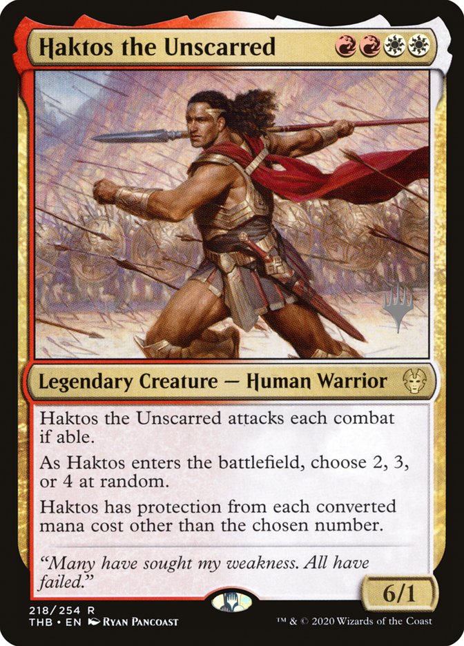 Haktos the Unscarred (Promo Pack) [Theros Beyond Death Promos] | Cards and Coasters CA