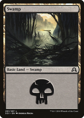 Swamp (291) [Shadows over Innistrad] | Cards and Coasters CA