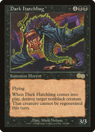 Dark Hatchling [Urza's Saga] | Cards and Coasters CA