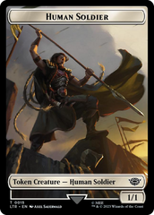 Human Soldier (0015) // Food (0022) Double-Sided Token (Surge Foil) [The Lord of the Rings: Tales of Middle-Earth Tokens] | Cards and Coasters CA