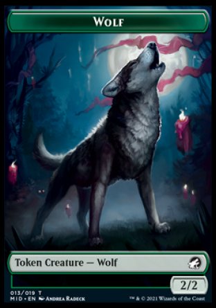 Wolf // Bat Double-sided Token [Innistrad: Midnight Hunt Tokens] | Cards and Coasters CA