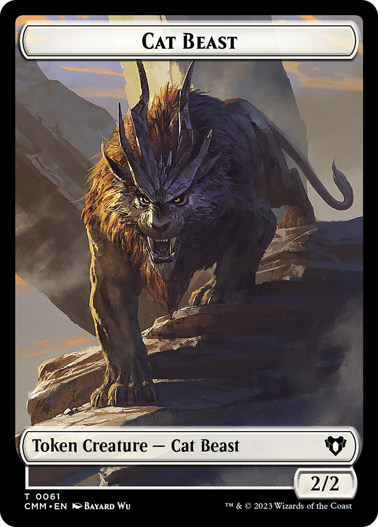 Cleric // Cat Beast Double-Sided Token [Commander Masters Tokens] | Cards and Coasters CA