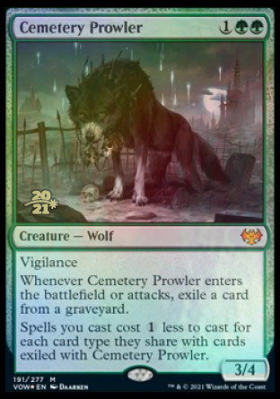 Cemetery Prowler [Innistrad: Crimson Vow Prerelease Promos] | Cards and Coasters CA