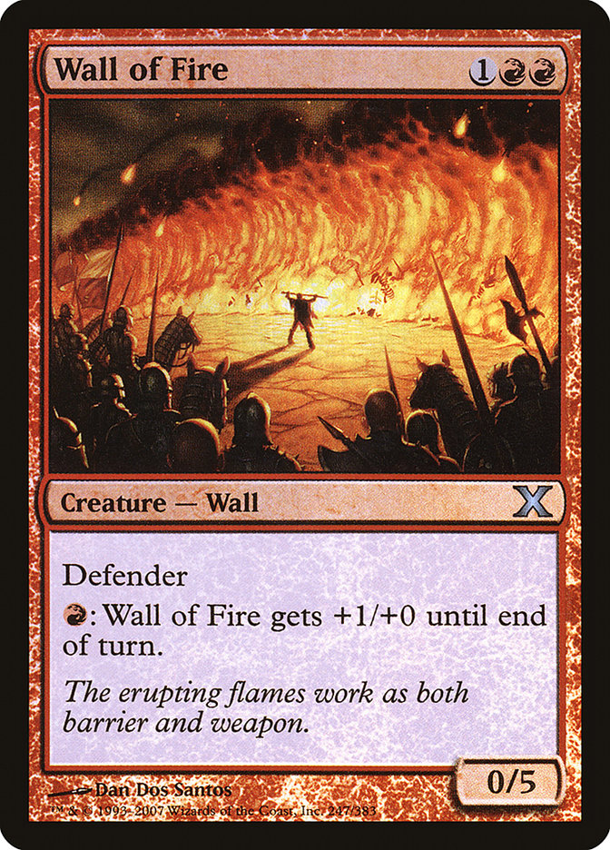 Wall of Fire (Premium Foil) [Tenth Edition] | Cards and Coasters CA