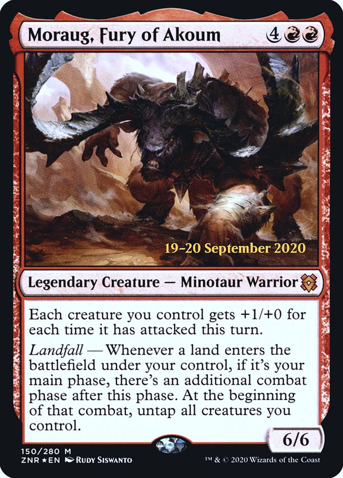 Moraug, Fury of Akoum  [Zendikar Rising Prerelease Promos] | Cards and Coasters CA