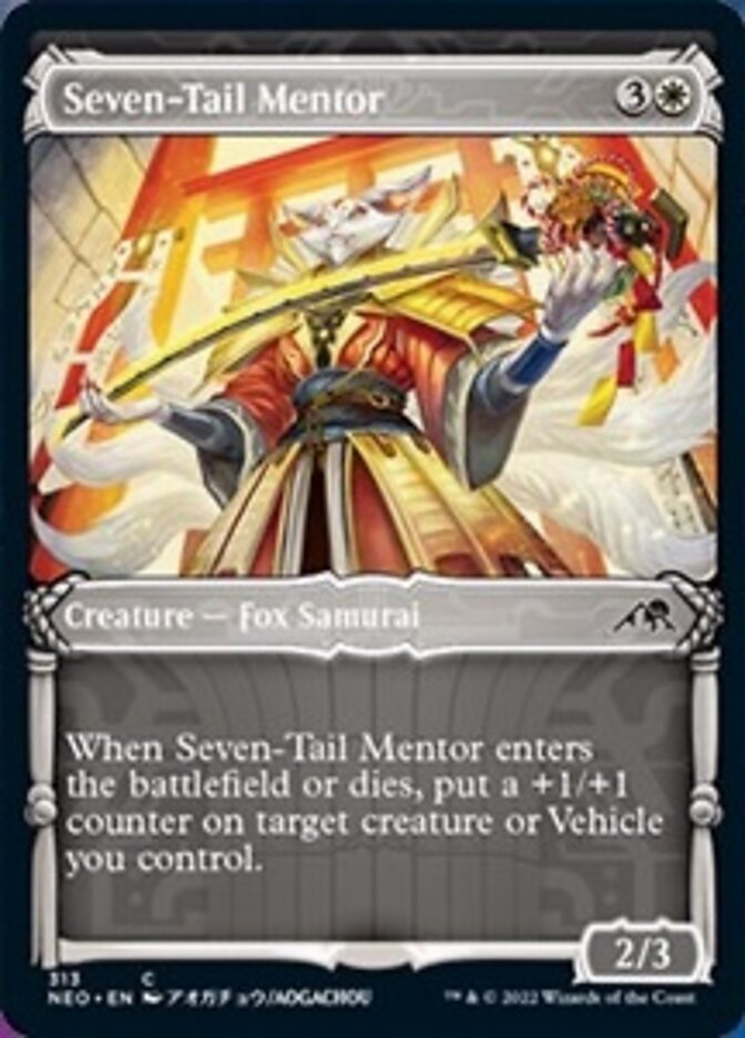 Seven-Tail Mentor (Showcase Samurai) [Kamigawa: Neon Dynasty] | Cards and Coasters CA