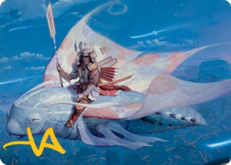 Sky-Blessed Samurai Art Card (Gold-Stamped Signature) [Kamigawa: Neon Dynasty Art Series] | Cards and Coasters CA