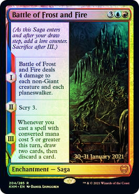 Battle of Frost and Fire [Kaldheim Prerelease Promos] | Cards and Coasters CA