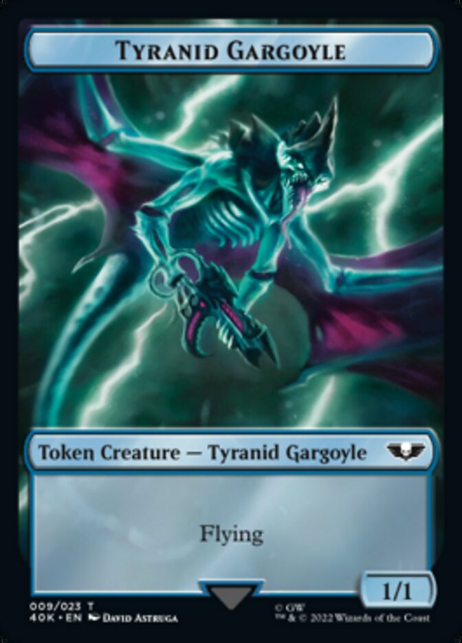 Tyranid (017) // Tyranid Gargoyle Double-sided Token (Surge Foil) [Universes Beyond: Warhammer 40,000 Tokens] | Cards and Coasters CA