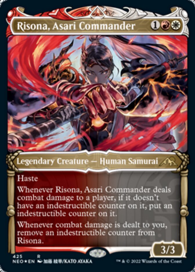 Risona, Asari Commander (Showcase) (Foil Etched) [Kamigawa: Neon Dynasty] | Cards and Coasters CA