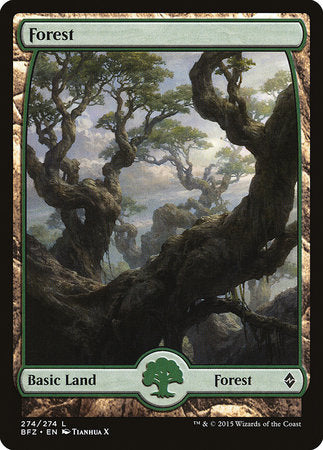 Forest (274) - Full Art [Battle for Zendikar] | Cards and Coasters CA