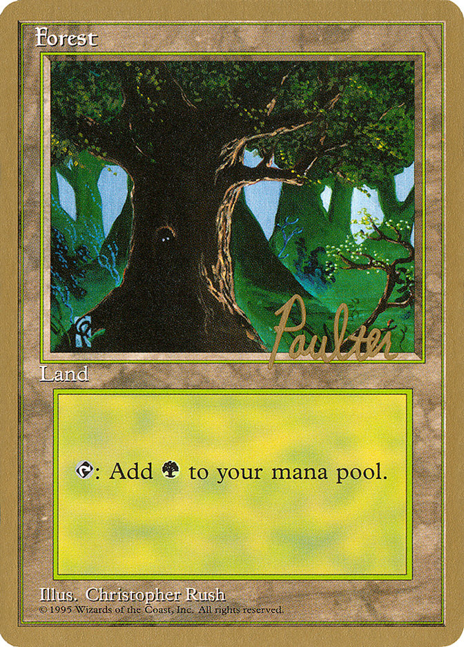 Forest (pp377) (Preston Poulter) [Pro Tour Collector Set] | Cards and Coasters CA