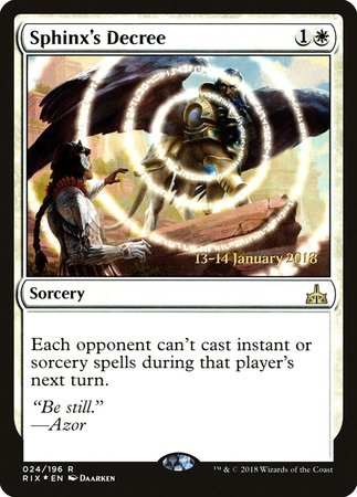 Sphinx's Decree [Rivals of Ixalan Promos] | Cards and Coasters CA