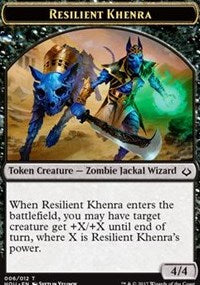 Resilient Khenra // Zombie Double-sided Token [Hour of Devastation Tokens] | Cards and Coasters CA