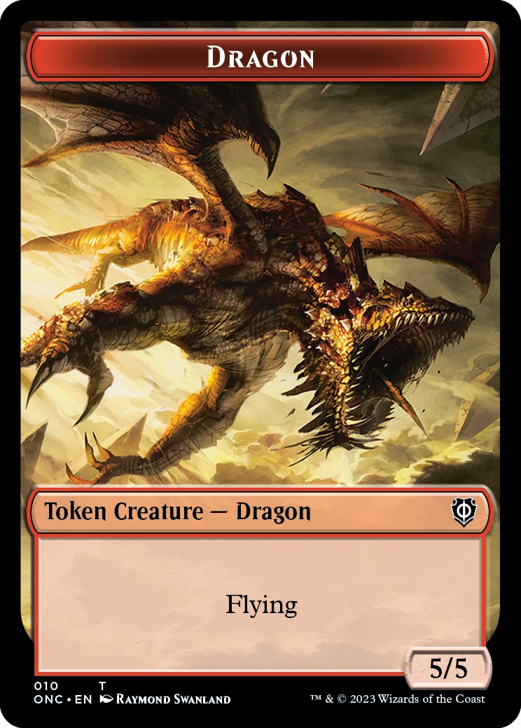 Kobolds of Kher Keep // Dragon Double-Sided Token [Phyrexia: All Will Be One Commander Tokens] | Cards and Coasters CA