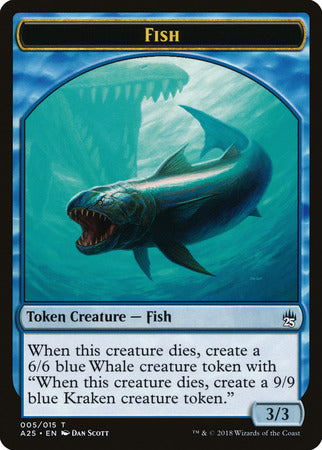 Fish // Kraken Double-sided Token [Masters 25 Tokens] | Cards and Coasters CA