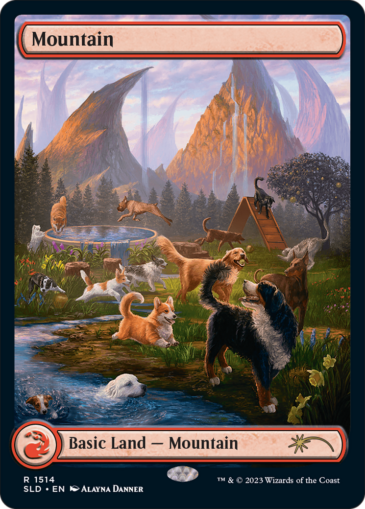 Mountain (1514) [Secret Lair Commander Deck: Raining Cats and Dogs] | Cards and Coasters CA