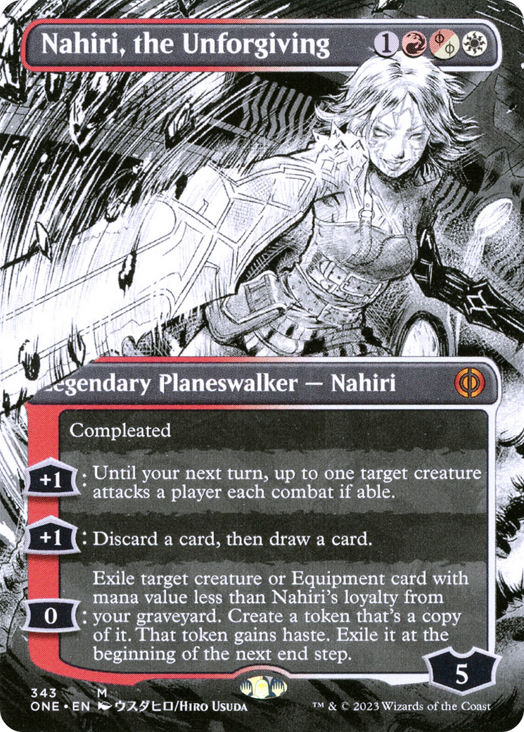 Nahiri, the Unforgiving (Borderless Manga) [Phyrexia: All Will Be One] | Cards and Coasters CA