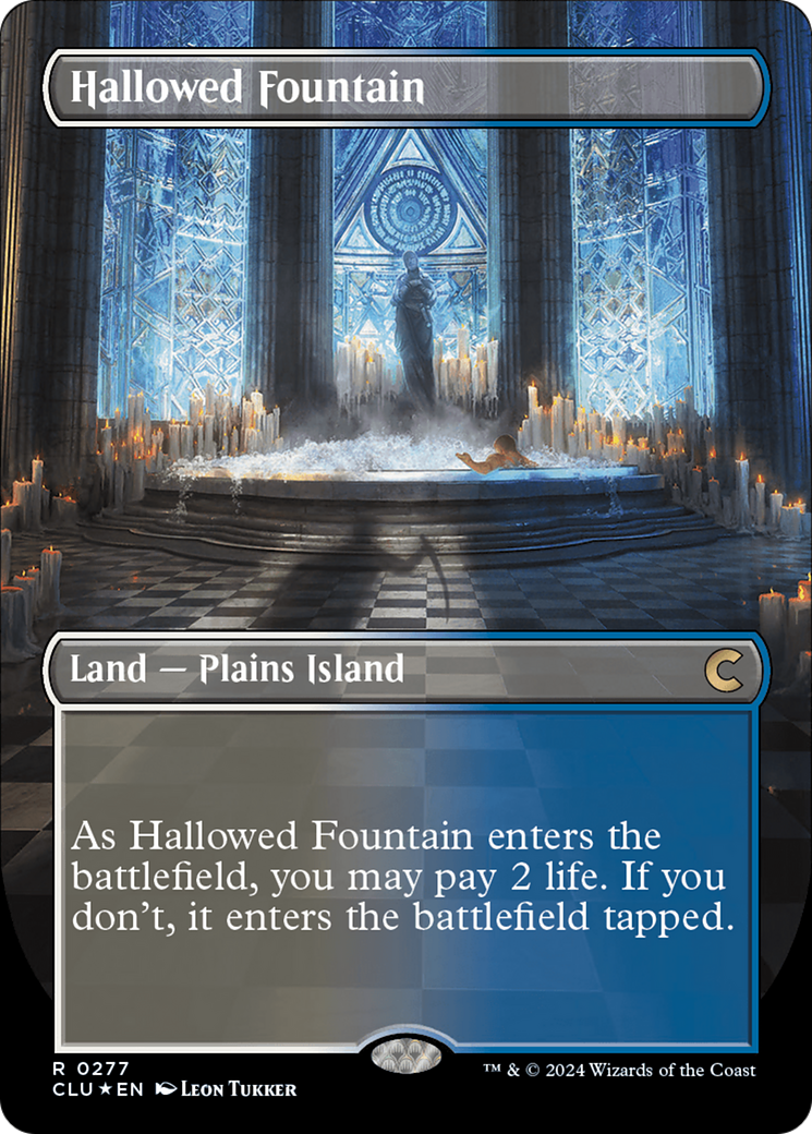 Hallowed Fountain (Borderless) [Ravnica: Clue Edition] | Cards and Coasters CA