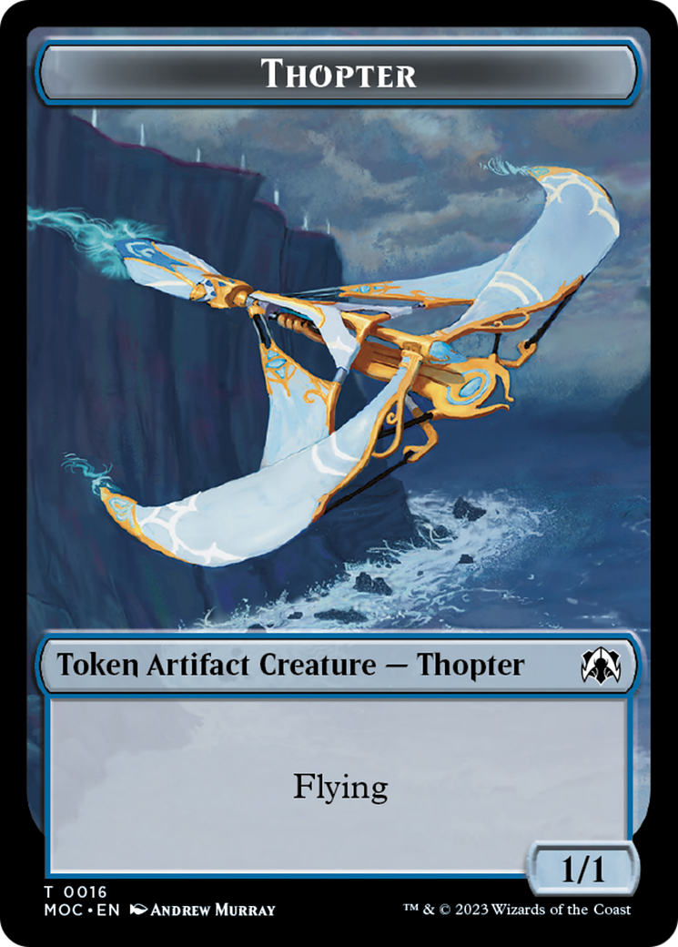 Thopter // Gold Double-Sided Token [March of the Machine Commander Tokens] | Cards and Coasters CA