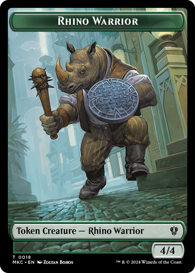 Thopter // Rhino Warrior Double-Sided Token [Murders at Karlov Manor Commander Tokens] | Cards and Coasters CA