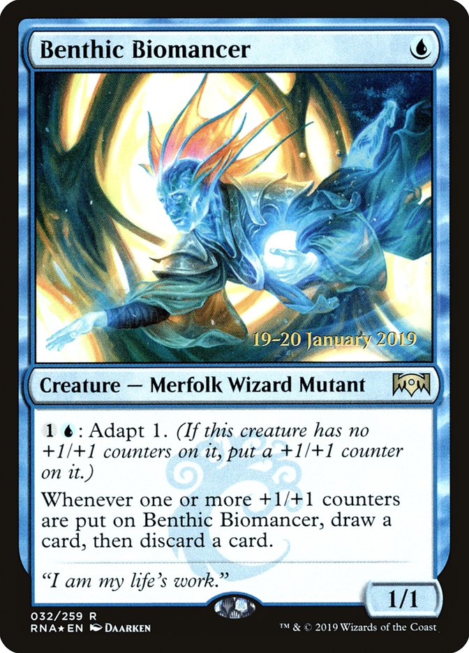 Benthic Biomancer [Ravnica Allegiance Prerelease Promos] | Cards and Coasters CA