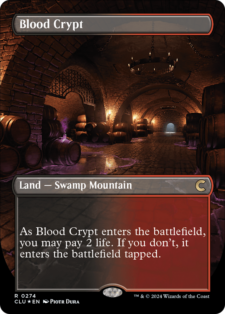 Blood Crypt (Borderless) [Ravnica: Clue Edition] | Cards and Coasters CA