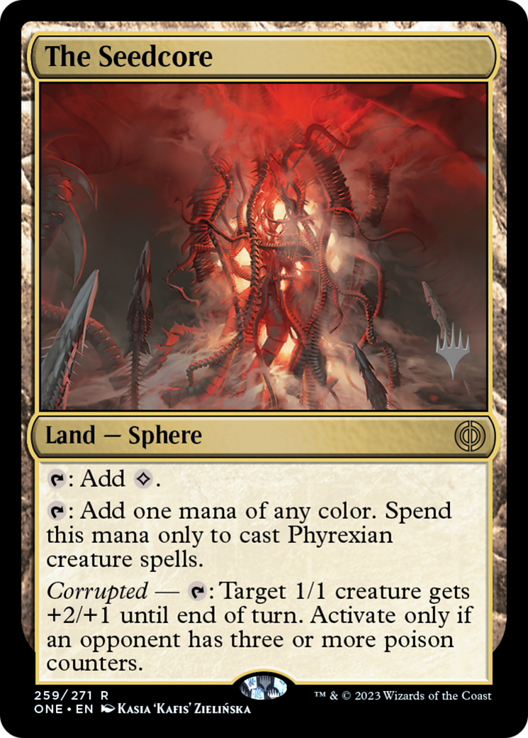 The Seedcore (Promo Pack) [Phyrexia: All Will Be One Promos] | Cards and Coasters CA