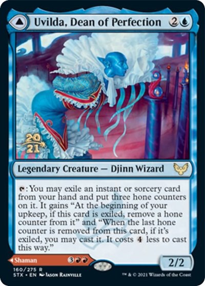 Uvilda, Dean of Perfection // Nassari, Dean of Expression [Strixhaven: School of Mages Prerelease Promos] | Cards and Coasters CA