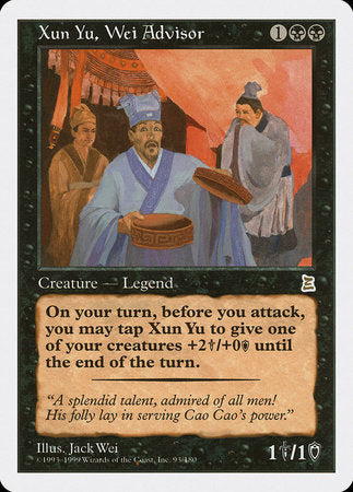 Xun Yu, Wei Advisor [Portal Three Kingdoms] | Cards and Coasters CA