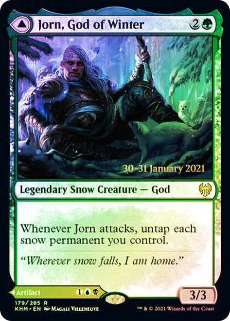 Jorn, God of Winter // Kaldring, the Rimestaff   [Kaldheim Prerelease Promos] | Cards and Coasters CA