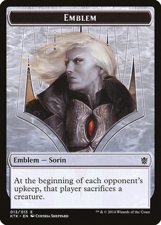 Emblem - Sorin, Solemn Visitor [Khans of Tarkir Tokens] | Cards and Coasters CA